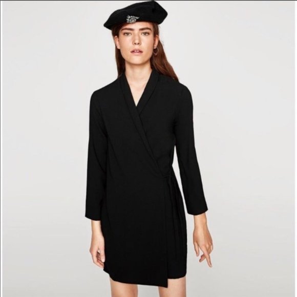 Zara Dresses & Skirts - Zara | Black Blazer Wrap Dress (S)
